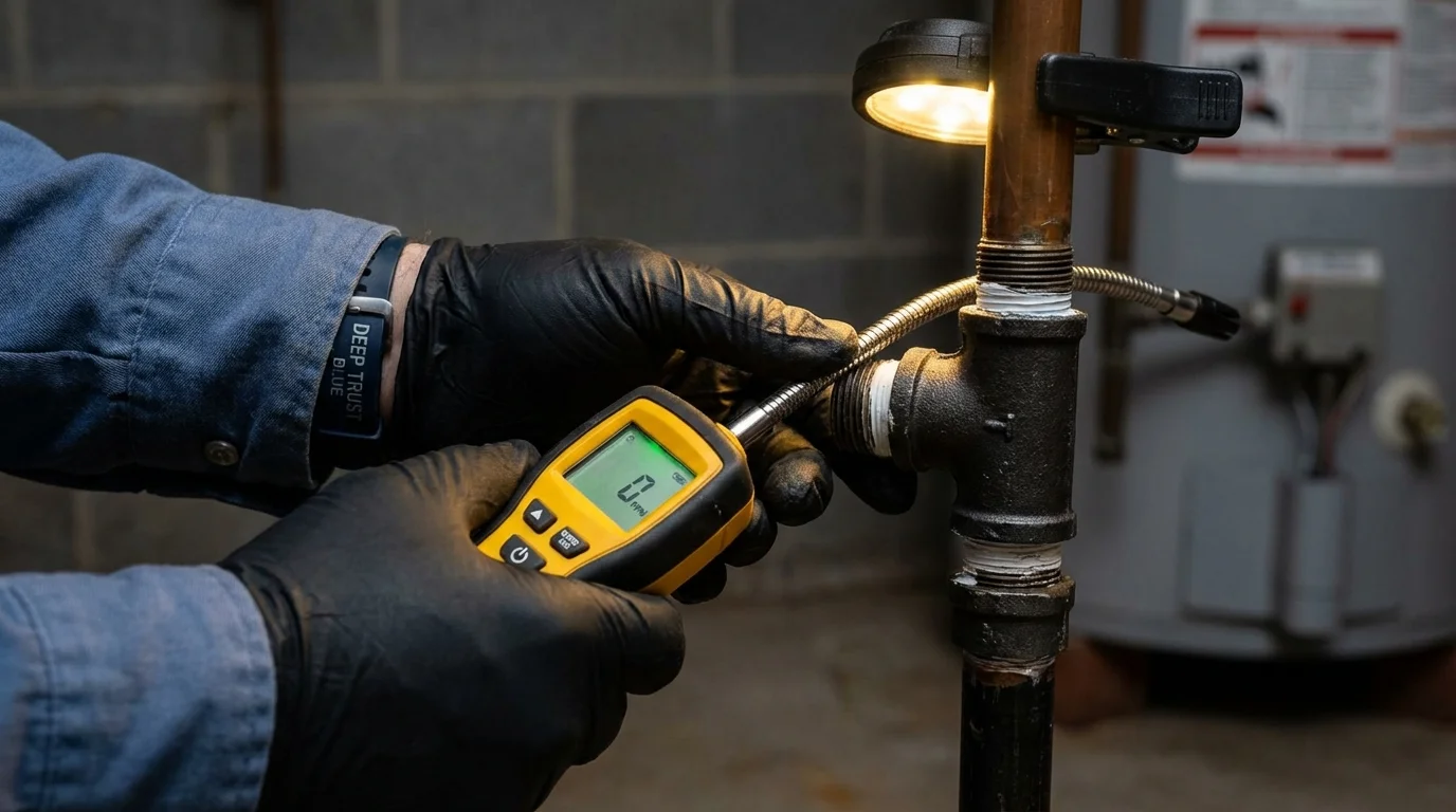 Gas leak detection with electronic sniffer by Johns Plumbing LLC in Texarkana